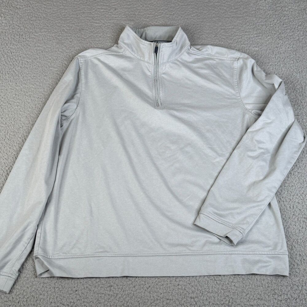 SOUTHERN TIDE Performance Sweater Mens M Gray 1/4 Zip Pullover Backbarrier Golf